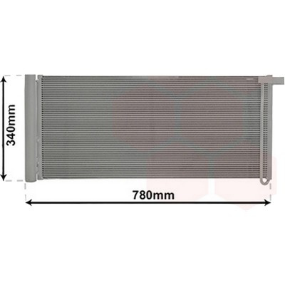 Radiator aer conditionat NISSAN X-TRAIL T32 2014->, QASHQAI 2 2013->2020, QASHQAI 3 2021-> pentru 1.3 DIG-T, perioada 2018 2019 2020 2021 2022 2023 2024 2025 PIESA NOUA grosime mm 12, diametru admisie mm 15, diametru evacuare mm 10, latime mm 481, lu