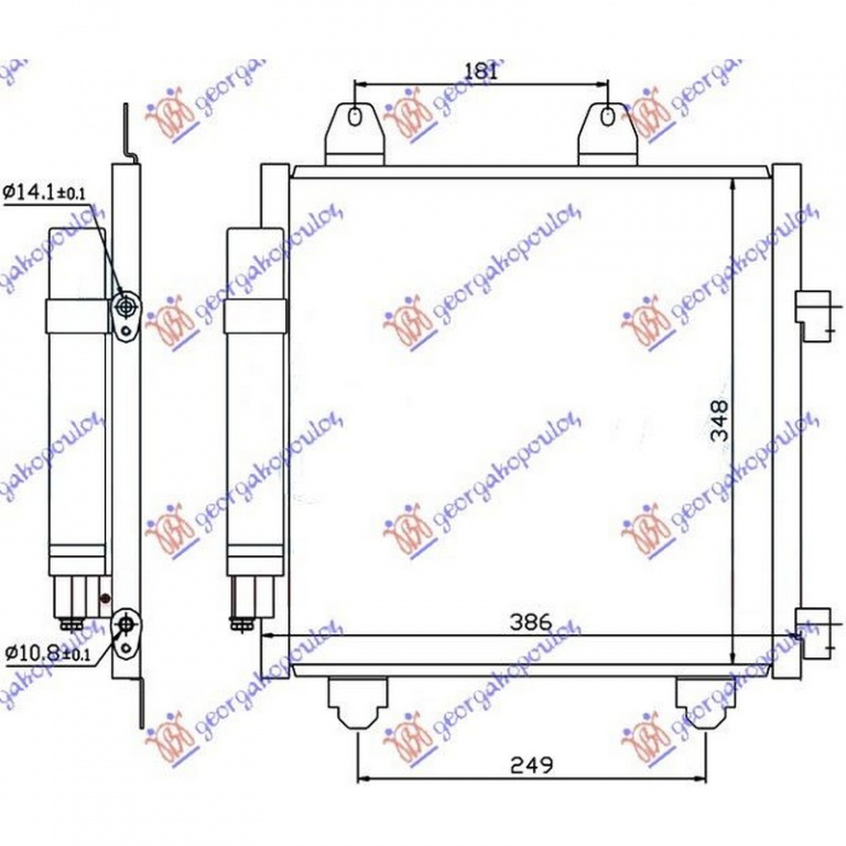 RADIATOR AER CONDITIONAT PEUGEOT 107 2012-> Radiator aer conditionat 1 0 i-12V 1,4 HDi 35x36x16 PIESA NOUA ANI 2012 2013 2014 2015 2016 2017