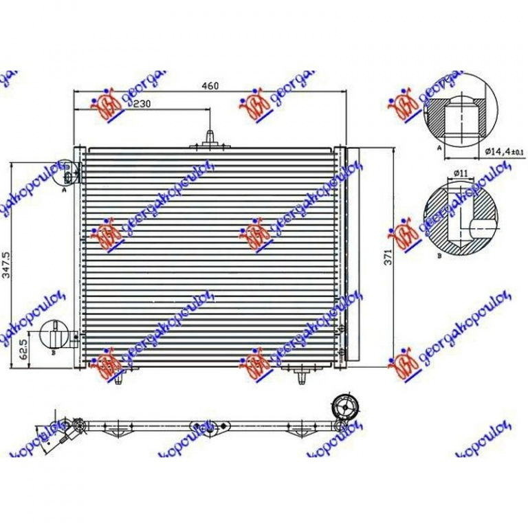 RADIATOR AER CONDITIONAT PEUGEOT 208 2012->2018