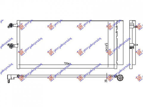 RADIATOR AER CONDITIONAT VOLVO V90 2016-> Radiator aer conditionat benzina-diesel (720x344x16) PIESA NOUA ANI 2016 2017 2018 2019 2020