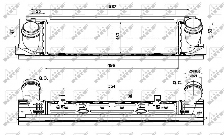 Radiator Aer intercooler BMW 30482 11-60