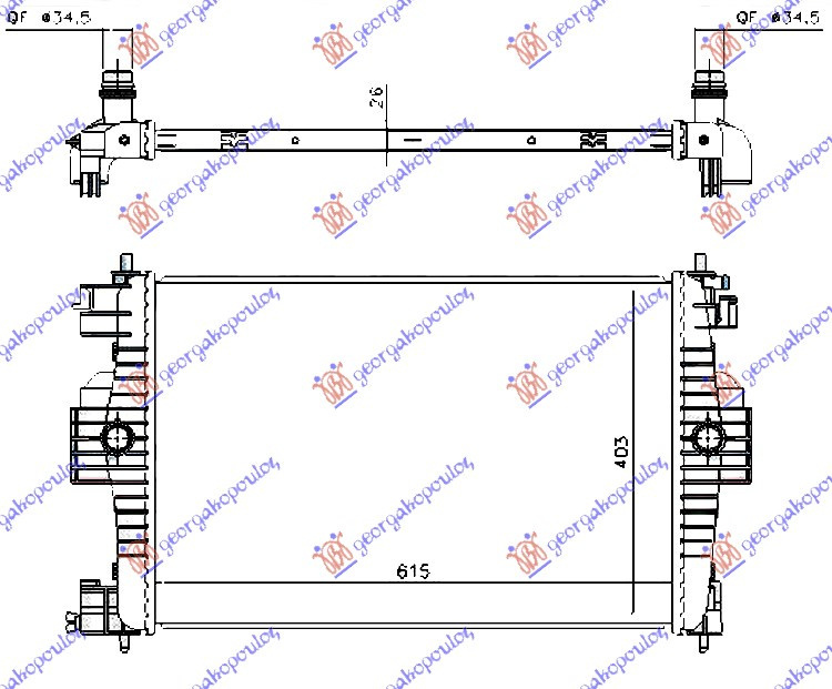 RADIATOR APA 1,6I-16V (61,3X40,5) 10- (BEHR ALTERNATIVA) - DS5 15-, CITROEN DS, DS DS5 15-, 217006325