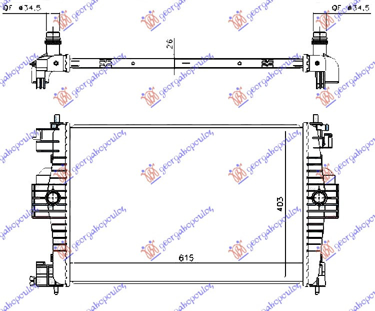 Radiator apa 10- MAHLE BEHR CITROEN DS4 11-15 CITROEN DS5 11-15 DS DS4/DS4 CROSSBACK 15-21 DS DS5 15-