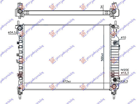 RADIATOR APA 2.2 TDCi AUTO DIESEL (670x500x34), DAEWOO - CHEVROLET, CHEVROLET CAPTIVA 12-, 238006345