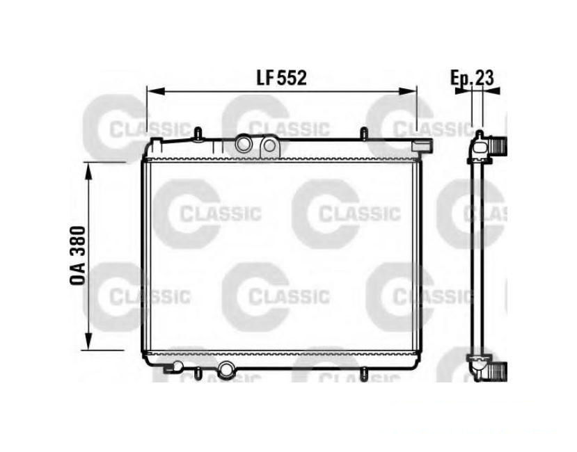 Radiator apa 206 SW (2E/K) 2002-2016, 206 hatchback (2A/C) 1998-2016, 206 CC (2D) 2000-2016