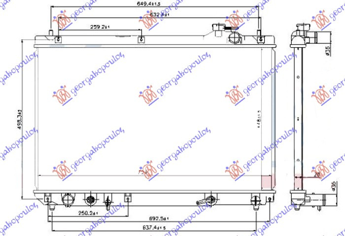 RADIATOR APA 3.0 (RX300) BNZ. AUTOMAT (450x730x26)