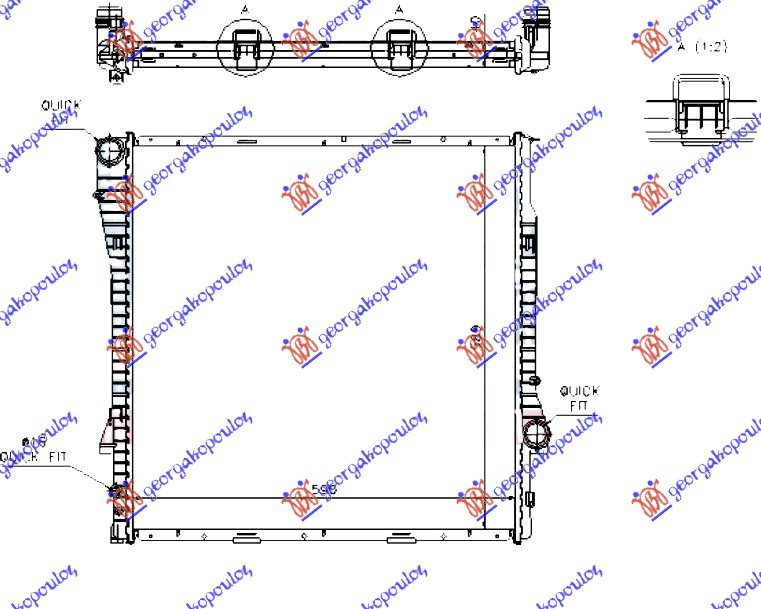 RADIATOR APA 4.4-4,6-4,8ΒΖ/DS AUTO (59x60x4,0) (ALTERNATIV BEHR ) - BMW X5 (E53) 00-07, BMW, BMW X5 (E53) 00-07, 031306335