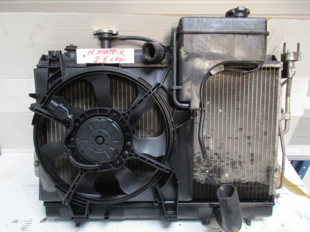 RADIATOR APA , AC + ELECTROVENTILATOARE ; HYUNDAI MATRIX (FC) , ACCENT ; 1,5CRDI , 99-05