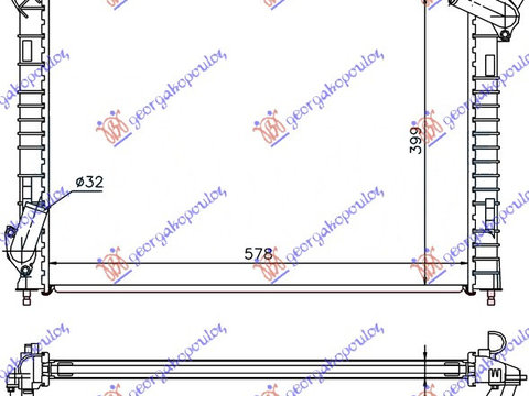 Radiator apa +Ac/ MINI COOPER/ONE (R50/R53) 02-06 MINI CABRIO (R52) 04-08 cod 17117541091