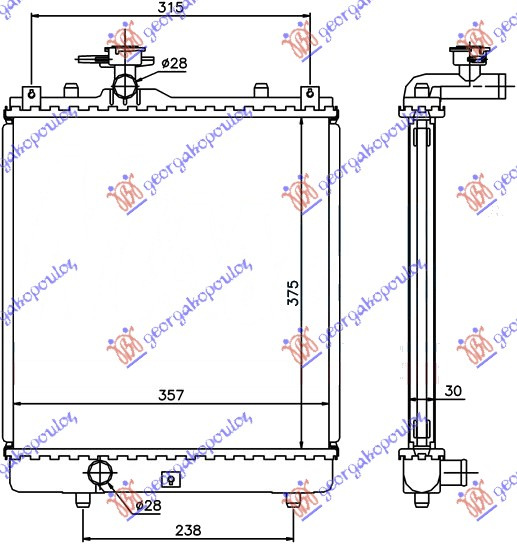 Radiator apa +/-AC SUZUKI IGNIS 00-08 cod 1770080G00