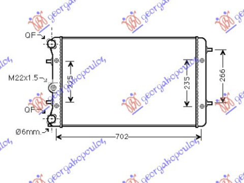 Radiator apa +/-AC VW NEW BEETLE 98-11 Cod 1C0121253C