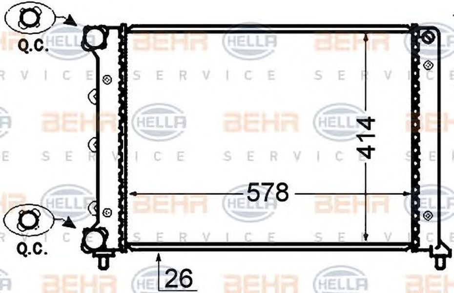 Radiator apa ALFA ROMEO 147 937 HELLA 8MK 376 766-081