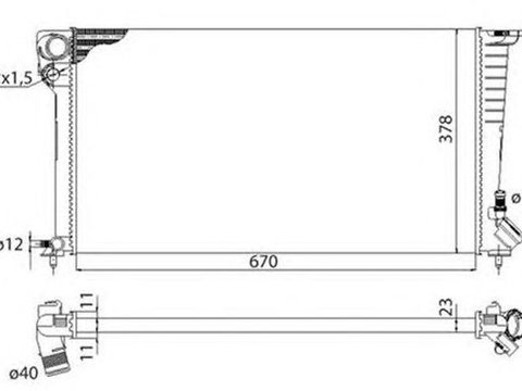 Radiator apa AUDI A4 8E2 B6 MAGNETI MARELLI 350213118503