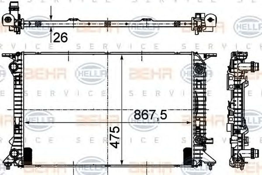 Radiator apa AUDI A4 Avant 8K5 B8 HELLA 8MK 376 745-631