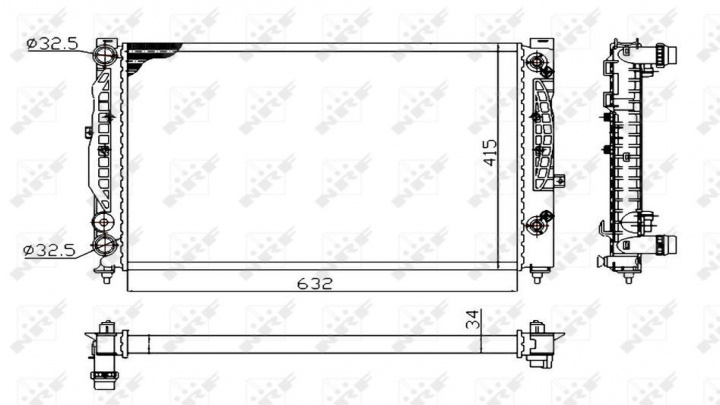 Radiator Apa Audi A4 B5 1994 1995 1996 1997 1998 1999 Sedan 529504A 11-601-716