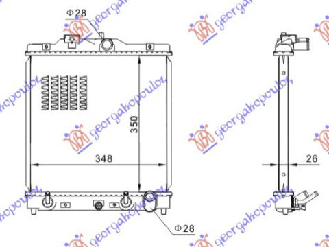 Radiator apa automat benzina HONDA CIVIC SEDAN 92-96 HONDA CIVIC H/B 92-96 HONDA CIVIC SEDAN 96-99