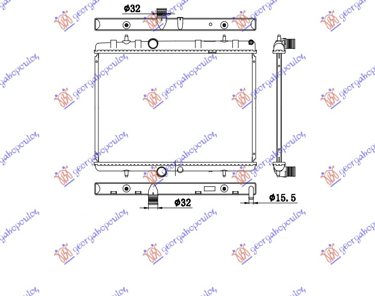 Radiator apa benzina/motorina CITROEN C4 04-11 CITROEN C4 11-20 CITROEN DS4 11-15 CITROEN C5 04-08