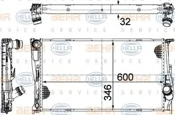 Radiator apa BMW 1 E87 HELLA 8MK376754014