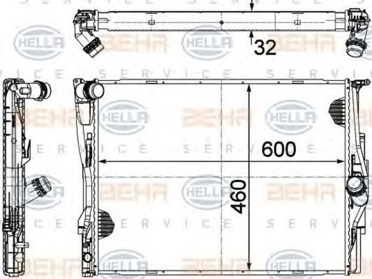 Radiator apa BMW 1 E87 HELLA 8MK376754044