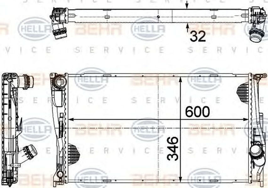 Radiator apa BMW 3 E90 HELLA 8MK 376 754-021