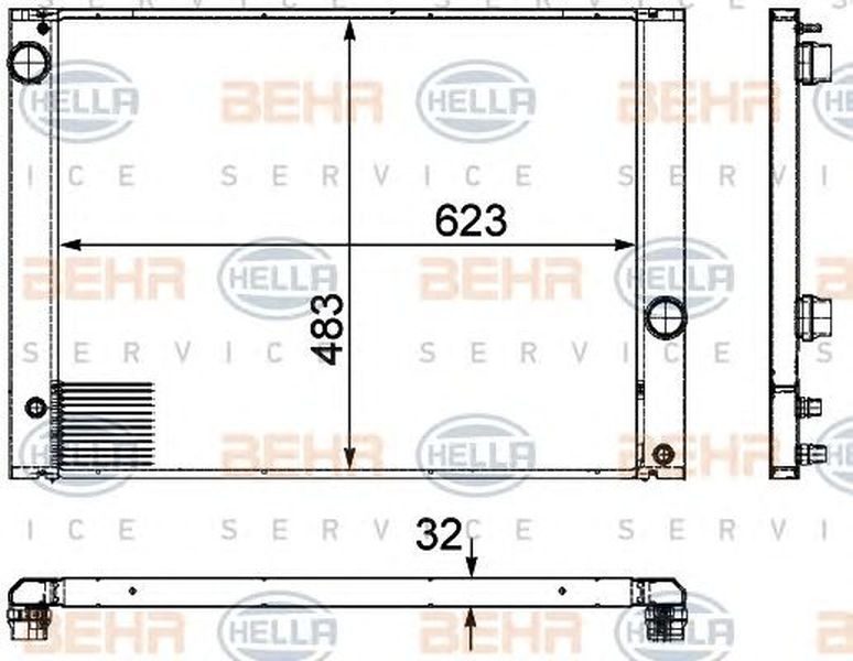 Radiator apa BMW 5 E60 HELLA 8MK 376 745-761