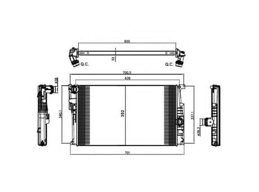 Radiator apa BMW i3 (I01) 2013-2016, 4 Gran Coupe (F36) 2014-2016, 4 cupe (F32, F82) 2013-2016