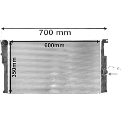 Radiator apa BMW i3 I01 2013-> pentru Electric, electric TOP, perioada 2013 2014 2015 2016 2017 2018 PIESA NOUA pana la serie sasiu Rex, pentru cv. manuala, grosime fagure mm 32, latime fagure mm 334 lungime fagure mm 600 Heavy Duty ,
