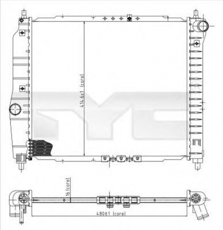 Radiator apa CHEVROLET AVEO limuzina T250 T255 TYC 706-0021