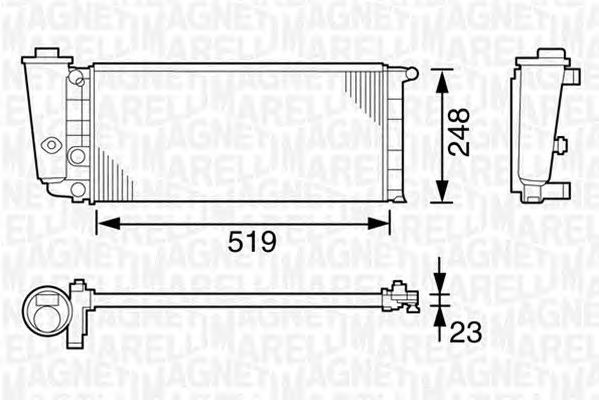 Radiator apa CHEVROLET CAPTIVA C100 C140 MAGNETI MARELLI 350213101000