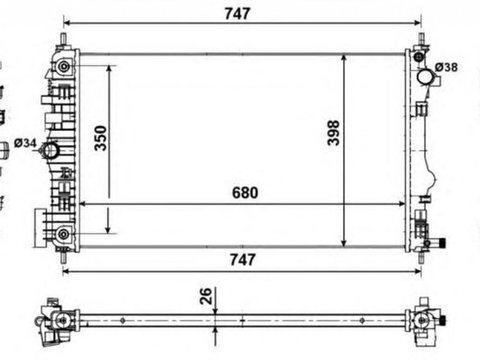 Radiator apa CHEVROLET MALIBU V300 NRF 53775