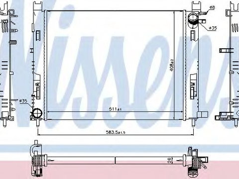 Radiator apa DACIA LOGAN MCV II (2013 - 2016) NISSENS 637624