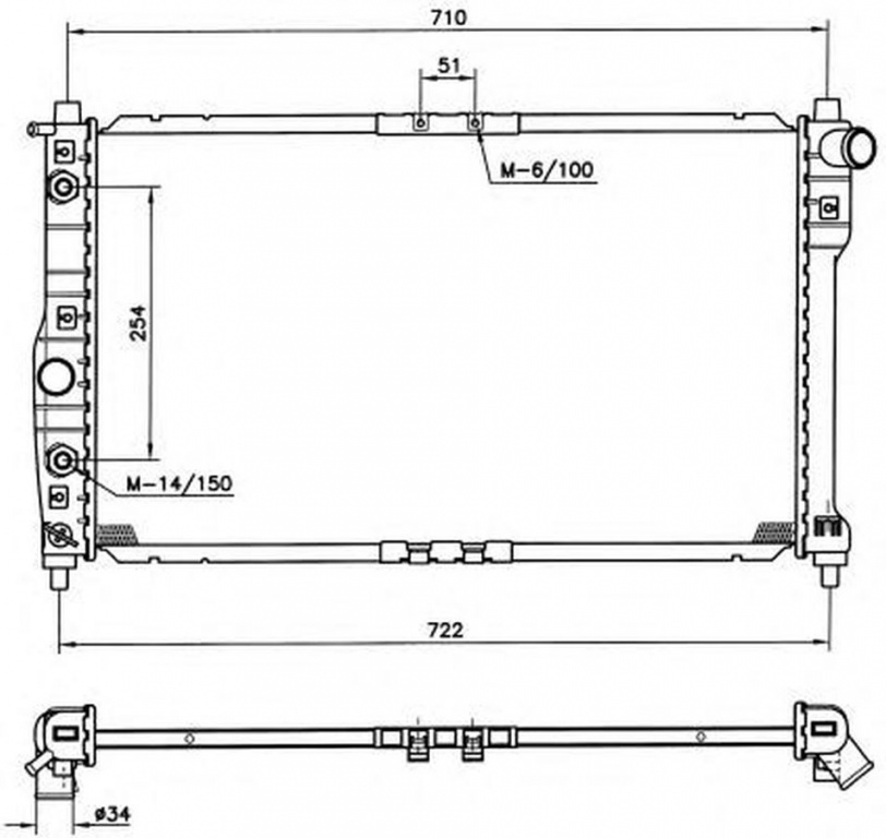 Radiator apa DAEWOO NUBIRA limuzina KLAJ NRF 53254