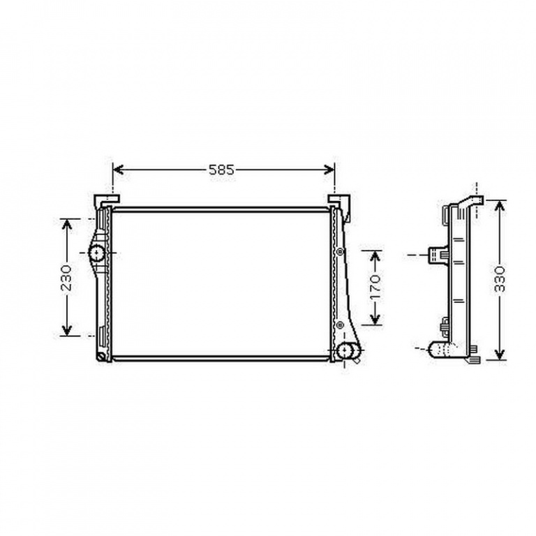 RADIATOR APA FIAT IDEA 2003-> Radiator apa pentru 1.3 JTD cu aer conditionat (58x30,9x39) PIESA NOUA ANI 2003 2004 2005 2006 2007 2008 2009 2010