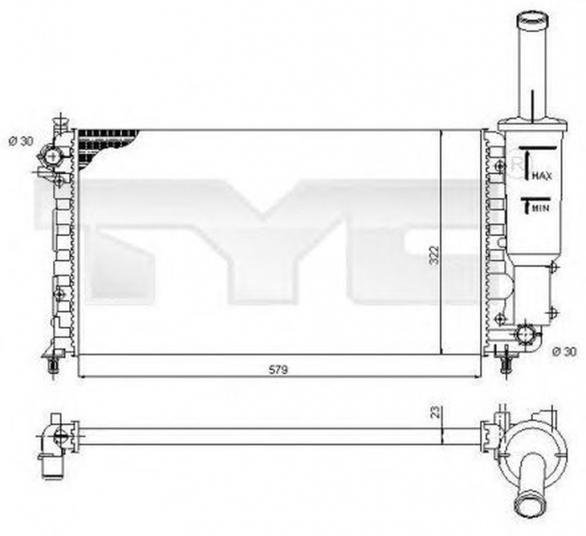 Radiator apa FIAT PUNTO 188 TYC 709-0013