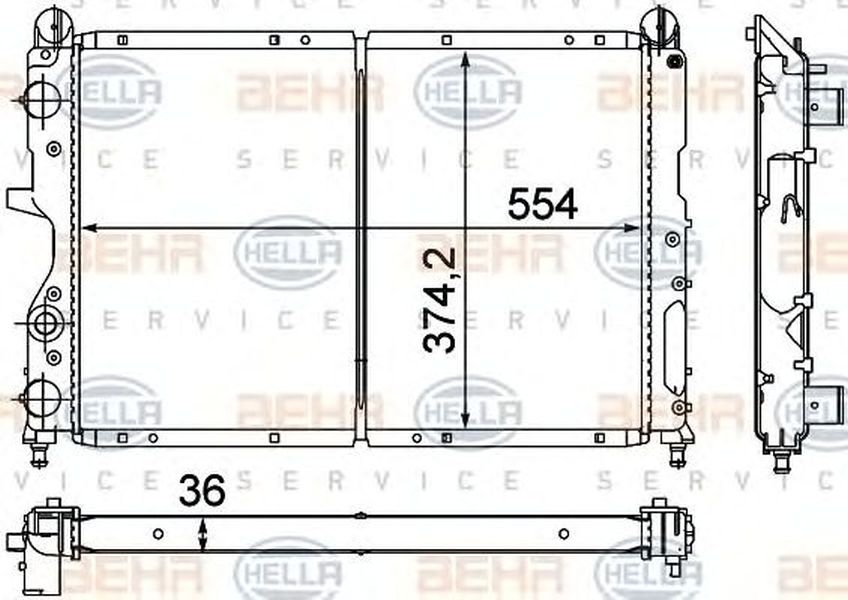 Radiator apa FIAT TIPO 160 HELLA 8MK 376 716-141