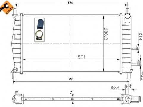 Radiator apa FORD FIESTA Mk IV (JA_, JB_) (1995 - 2002) NRF 50131