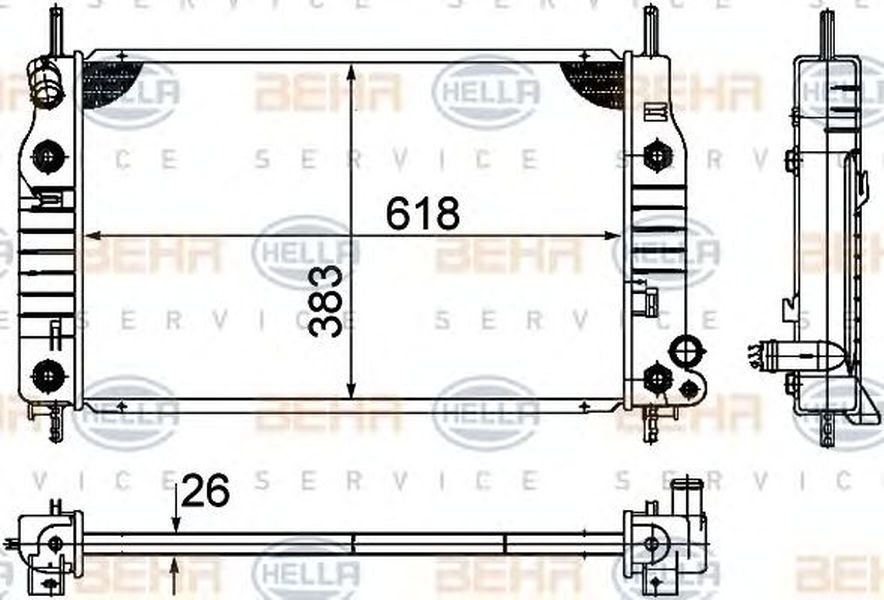 Radiator apa FORD MONDEO II BAP HELLA 8MK 376 724-541