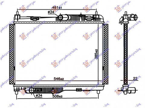 Radiator Apa - Ford Puma 2000-2001, 2101541/2101532/21781