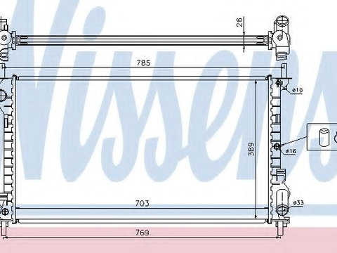 Radiator apa FORD TRANSIT CONNECT (P65_, P70_, P80_) (2002 - 2016) NISSENS 62015A