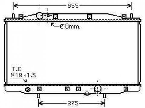 RADIATOR APA HONDA ACCORD 2003->2008 Radiator apa pentru 2,2CTDi (39,5x71,5x26) PIESA NOUA ANI 2003 2004 2005 2006 2007 2008