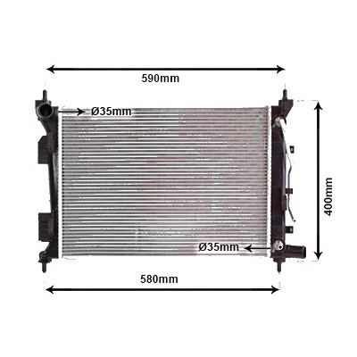 Radiator apa HYUNDAI ACCENT 4 2010->, i20 2008->2015, ACCENT 4 SEDAN 2010->2016 pentru 1.4, perioada 2008 2009 2010 2011 2012 2013 2014 2015 PIESA NOUA pentru cv. automata, 4 viteze, grosime fagure mm 15 latime fagure mm 390 lungime fagure mm 500 ,