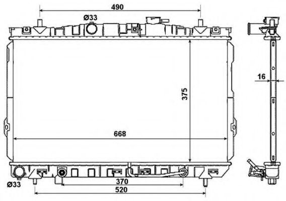 Radiator apa HYUNDAI COUPE (GK) (2001 - 2009) NRF 