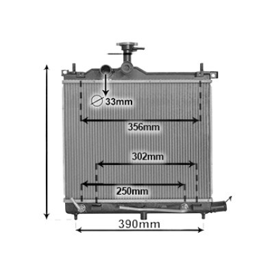 Radiator apa HYUNDAI i10 2007->2013 pentru 1.0, perioada 2011 2012 2013 2014 2015 2016 2017 PIESA NOUA grosime fagure mm 21, latime fagure mm 442, lungime fagure mm 348,