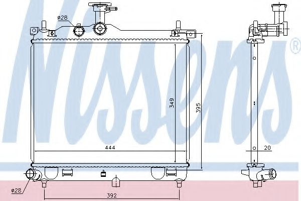 Radiator apa HYUNDAI i10 (PA) (2007 - 2016) NISSENS 67610