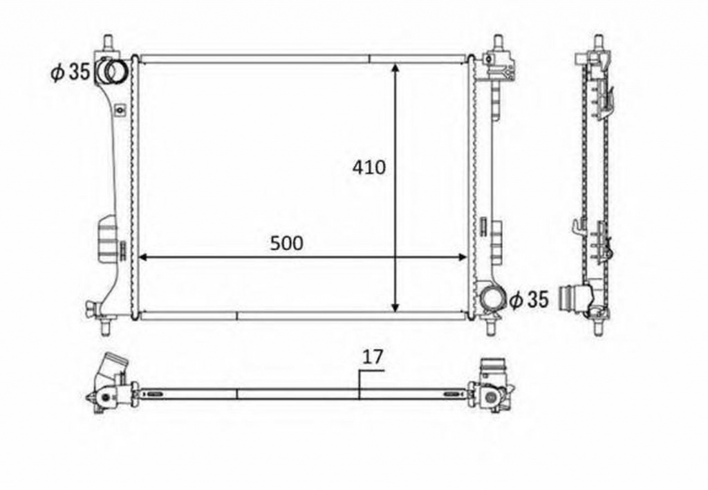 Radiator apa HYUNDAI i20 PB PBT NRF 58451