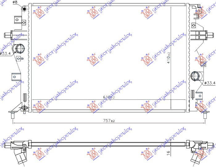 Radiator apa HYUNDAI IONIQ 17- KIA NIRO 16-22 KIA NIRO HYBRID 19- KIA PROCEED 18- KIA XCEED 19- cod 25310G200