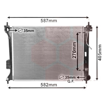 Radiator apa HYUNDAI ix20 2010->, i20 2008->2015 pentru 1.6, perioada 2008 2009 2010 2011 2012 2013 2014 2015 PIESA NOUA pentru cv. automata, grosime fagure mm 17, latime fagure mm 410, lungime fagure mm 500 ,