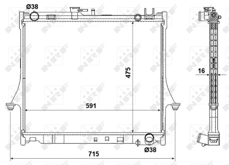 RADIATOR APA ~ ISUZU D-MAX I (TFR, TFS) 2.5 DiTD 4x4 (TFS86_) 2.5 DiTD 4x4 (TFS54) 3.0 DiTD 4x4 (TFS85_) 2.5 DiTD (TFR86_) 3.0 DiTD (TFR85_) 101cp 136cp 163cp 2002 2003 2004 2005 2006 2007 2008 2009 2010 2011 2012 ~ NRF 53540 ~ NRF