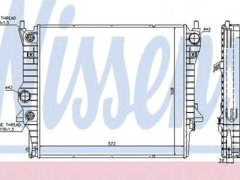 Radiator apa JAGUAR XF (_J05_, CC9) (2008 - 2015) NISSENS 66708