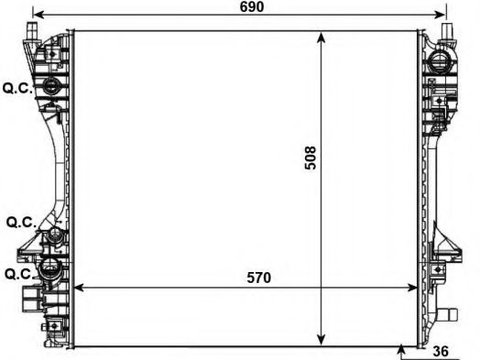 Radiator apa JAGUAR XF (_J05_, CC9) (2008 - 2015) NRF 53012